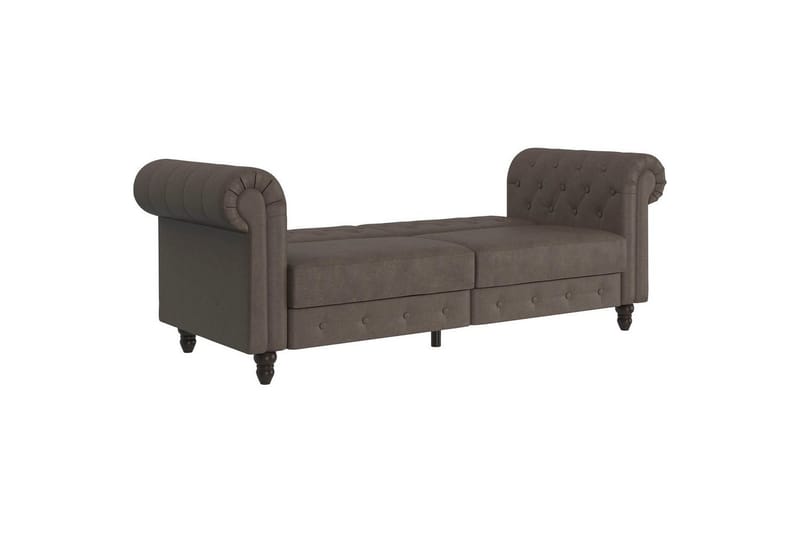 Sovesofa Felix 236x87x83 cm, Mørk brun, Mikrofiber/Tre/Metall - 236x87x83 cm, Mørk brun, Mikrofiber/Tre/Metall - Møbler - Sofaer - Sovesofaer
