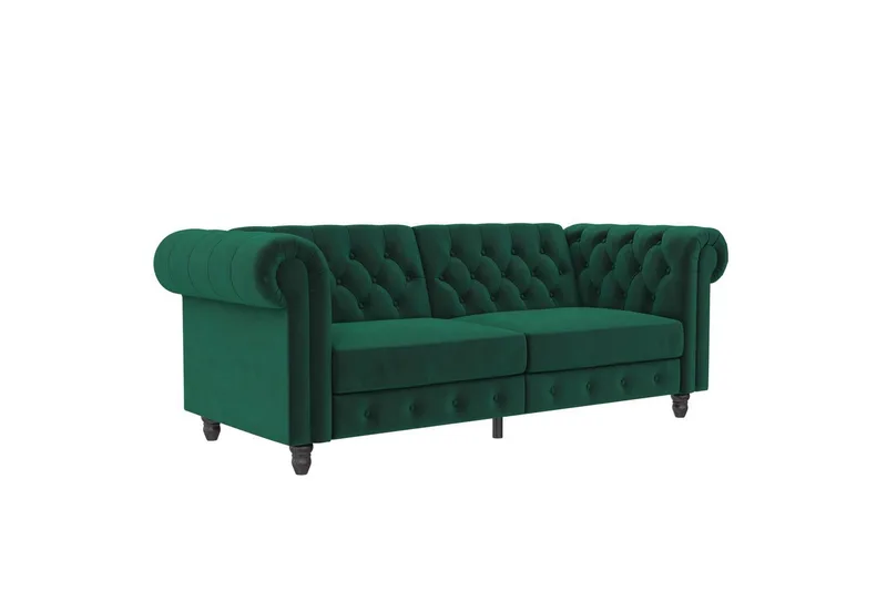 Sovesofa Felix 236x87x83 cm, Mørk grønn, Fløyel - 236x87x83 cm, Mørk grønn, Fløyel - Møbler - Sofaer - Sovesofaer