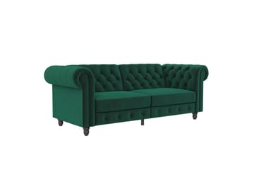 Sovesofa Felix 236x87x83 cm, Mørk grønn, Fløyel