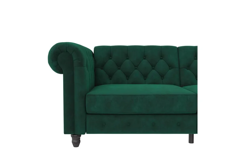 Sovesofa Felix 236x87x83 cm, Mørk grønn, Fløyel - 236x87x83 cm, Mørk grønn, Fløyel - Møbler - Sofaer - Sovesofaer