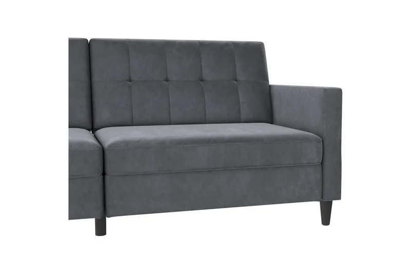 Sovesofa Hartford 203x83x82 cm, Antrasitt, Fløyel - 203x83x82 cm, Antrasitt, Fløyel - Møbler - Sofaer - Sovesofaer