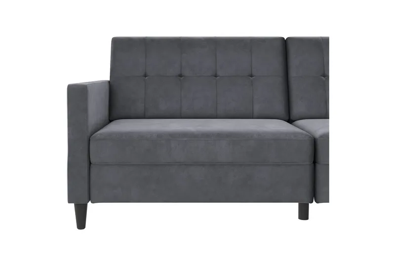 Sovesofa Hartford 203x83x82 cm, Antrasitt, Fløyel - 203x83x82 cm, Antrasitt, Fløyel - Møbler - Sofaer - Sovesofaer