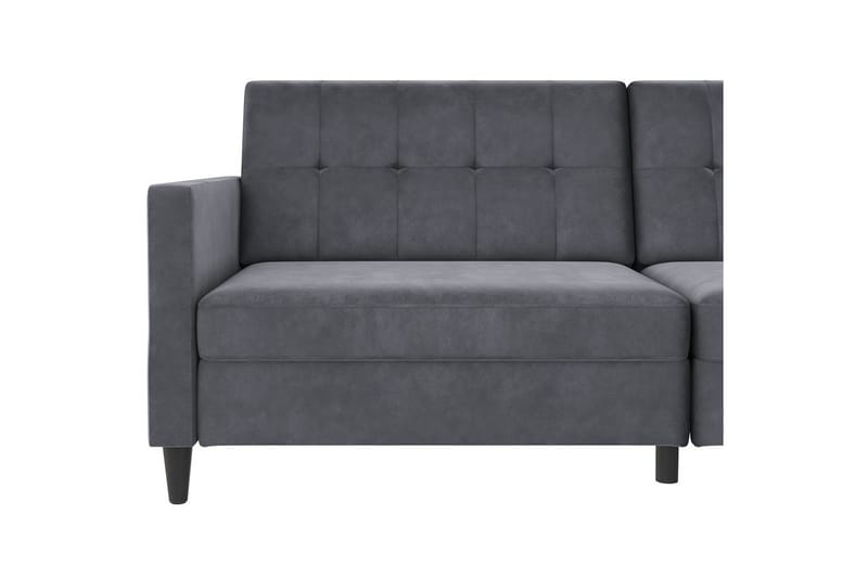 Sovesofa Hartford 203x83x82 cm, Antrasitt, Fløyel - 203x83x82 cm, Antrasitt, Fløyel - Møbler - Sofaer - Sovesofaer