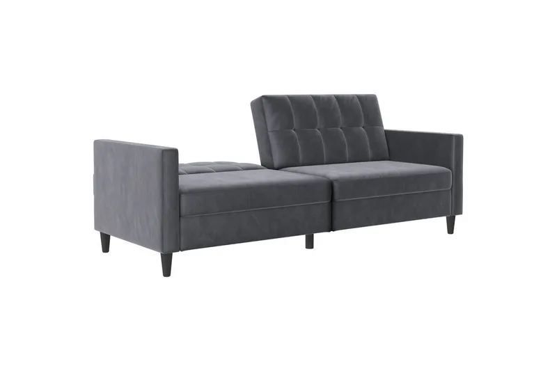 Sovesofa Hartford 203x83x82 cm, Antrasitt, Fløyel - 203x83x82 cm, Antrasitt, Fløyel - Møbler - Sofaer - Sovesofaer