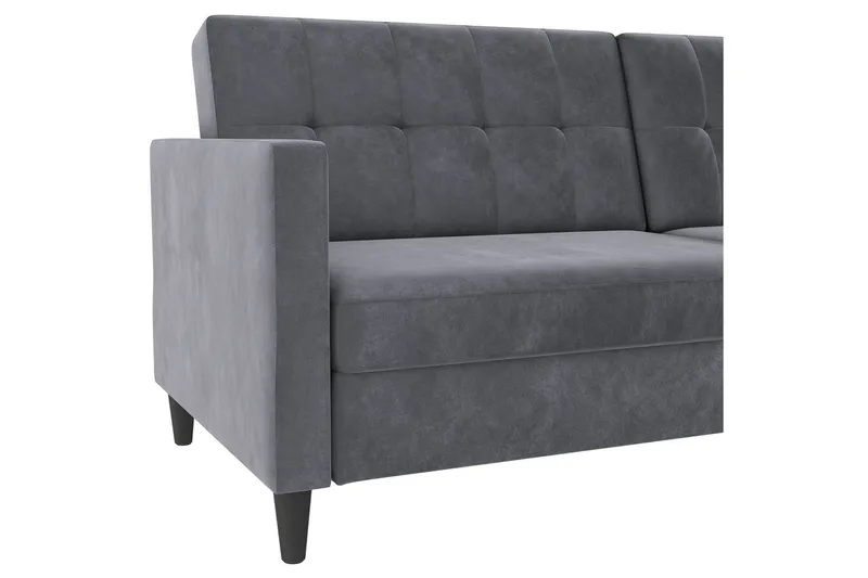 Sovesofa Hartford 203x83x82 cm, Antrasitt, Fløyel - 203x83x82 cm, Antrasitt, Fløyel - Møbler - Sofaer - Sovesofaer