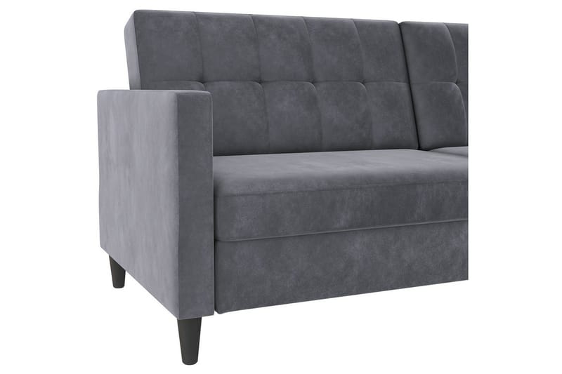 Sovesofa Hartford 203x83x82 cm, Antrasitt, Fløyel - 203x83x82 cm, Antrasitt, Fløyel - Møbler - Sofaer - Sovesofaer