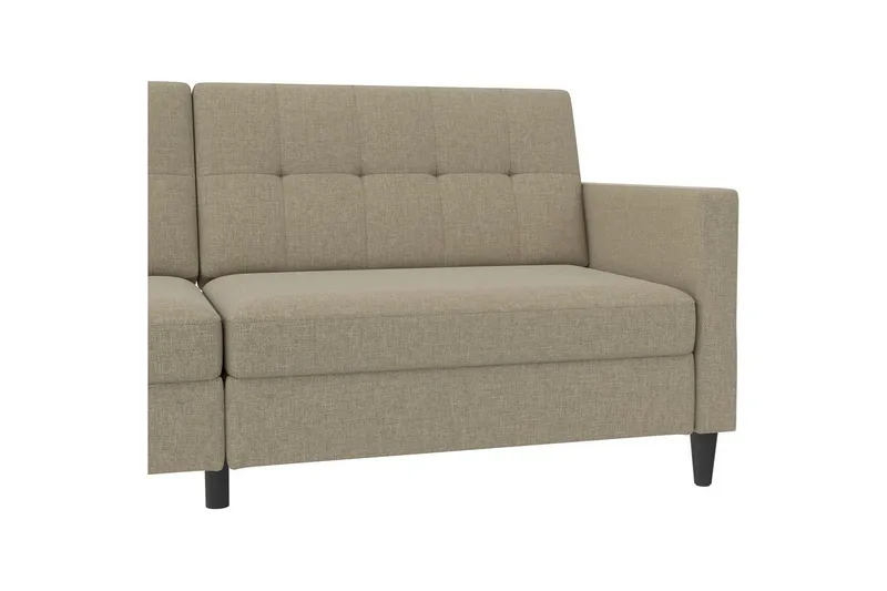 Sovesofa Hartford 203x83x82 cm, Cappucino, Linstoffutseende (100 % polyester) - 203x83x82 cm, Cappucino, Linstoffutseende (100 % polyester) - Møbler - Sofaer - Sovesofaer