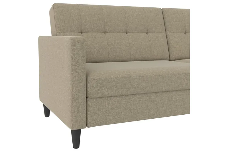 Sovesofa Hartford 203x83x82 cm, Cappucino, Linstoffutseende (100 % polyester) - 203x83x82 cm, Cappucino, Linstoffutseende (100 % polyester) - Møbler - Sofaer - Sovesofaer