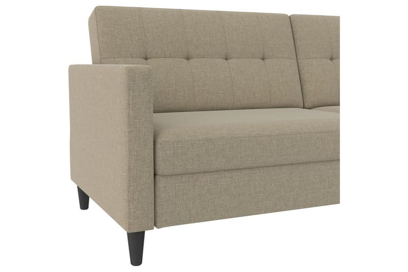 Sovesofa Hartford 203x83x82 cm, Cappucino, Linstoffutseende (100 % polyester) - 203x83x82 cm, Cappucino, Linstoffutseende (100 % polyester) - Møbler - Sofaer - Sovesofaer