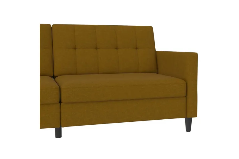 Sovesofa Hartford 203x83x82 cm, Curry, Linstoffutseende (100 % polyester) - 203x83x82 cm, Curry, Linstoffutseende (100 % polyester) - Møbler - Sofaer - Sovesofaer