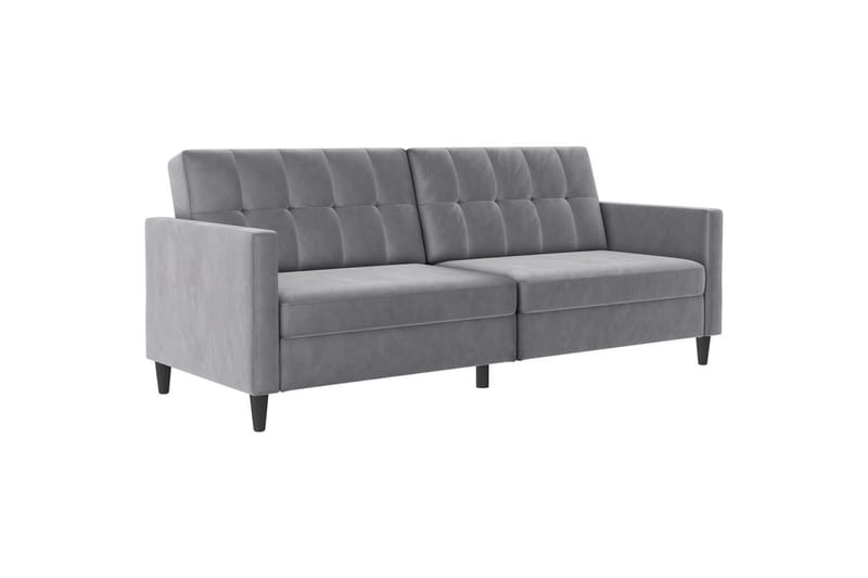 Sovesofa Hartford 203x83x82 cm, Grå, Fløyel - 203x83x82 cm, Grå, Fløyel - Møbler - Sofaer - Sovesofaer