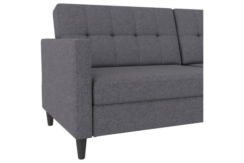 Sovesofa Hartford 203x83x82 cm, Grå, Linstoffutseende (100 % polyester) - 203x83x82 cm, Grå, Linstoffutseende (100 % polyester) - Møbler - Sofaer - Sovesofaer