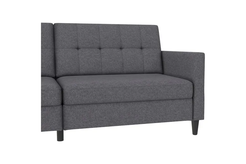 Sovesofa Hartford 203x83x82 cm, Grå, Linstoffutseende (100 % polyester) - 203x83x82 cm, Grå, Linstoffutseende (100 % polyester) - Møbler - Sofaer - Sovesofaer