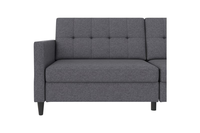 Sovesofa Hartford 203x83x82 cm, Grå, Linstoffutseende (100 % polyester) - 203x83x82 cm, Grå, Linstoffutseende (100 % polyester) - Møbler - Sofaer - Sovesofaer