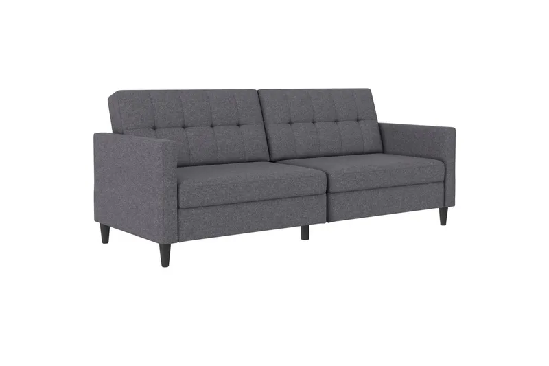 Sovesofa Hartford 203x83x82 cm, Grå, Linstoffutseende (100 % polyester) - 203x83x82 cm, Grå, Linstoffutseende (100 % polyester) - Møbler - Sofaer - Sovesofaer