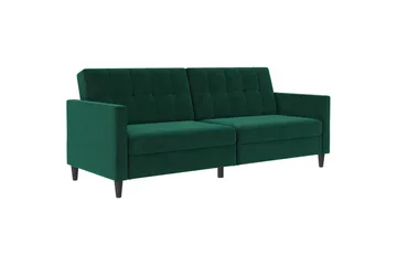 Sovesofa Hartford 203x83x82 cm, Mørk grønn, Fløyel