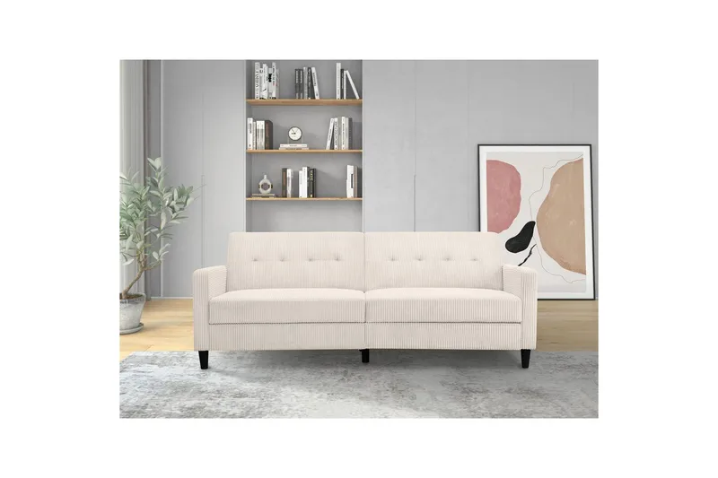 Sovesofa Hartford II 203x83x82 cm, Krem - 203x83x82 cm, Krem - Møbler - Sofaer - Sovesofaer