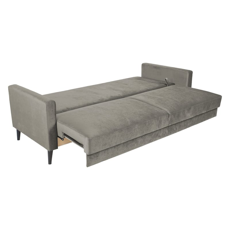 Sovesofa HOME4YOU Anna med oppbevaringsboks Beige velur - beige - Møbler - Sofaer - Sovesofaer