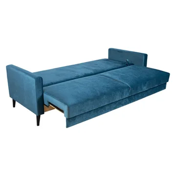 Sovesofa HOME4YOU Anna med oppbevaringsboks Blågrønn velur - blågrønn - Møbler - Sofaer - Sovesofaer