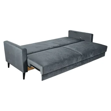 Sovesofa HOME4YOU Anna med oppbevaringsboks Grå fløyel - grå - Møbler - Sofaer - Sovesofaer
