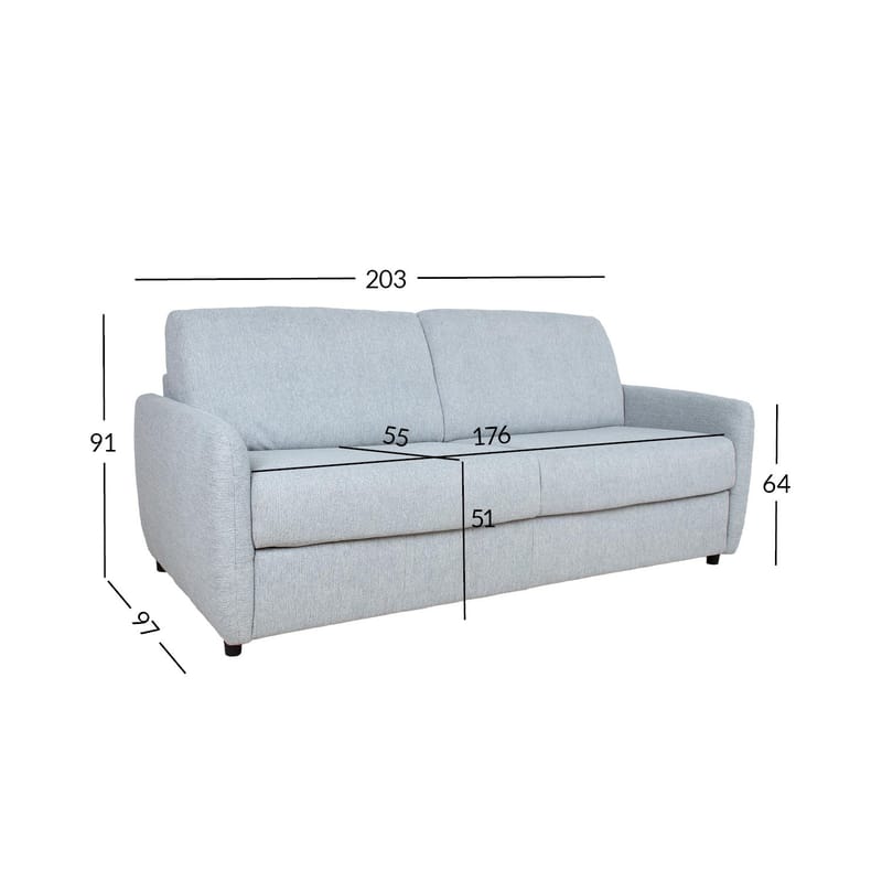 Sovesofa HOME4YOU Brandon 3-seter Blågrå - blågrå - Møbler - Sofaer - Sovesofaer