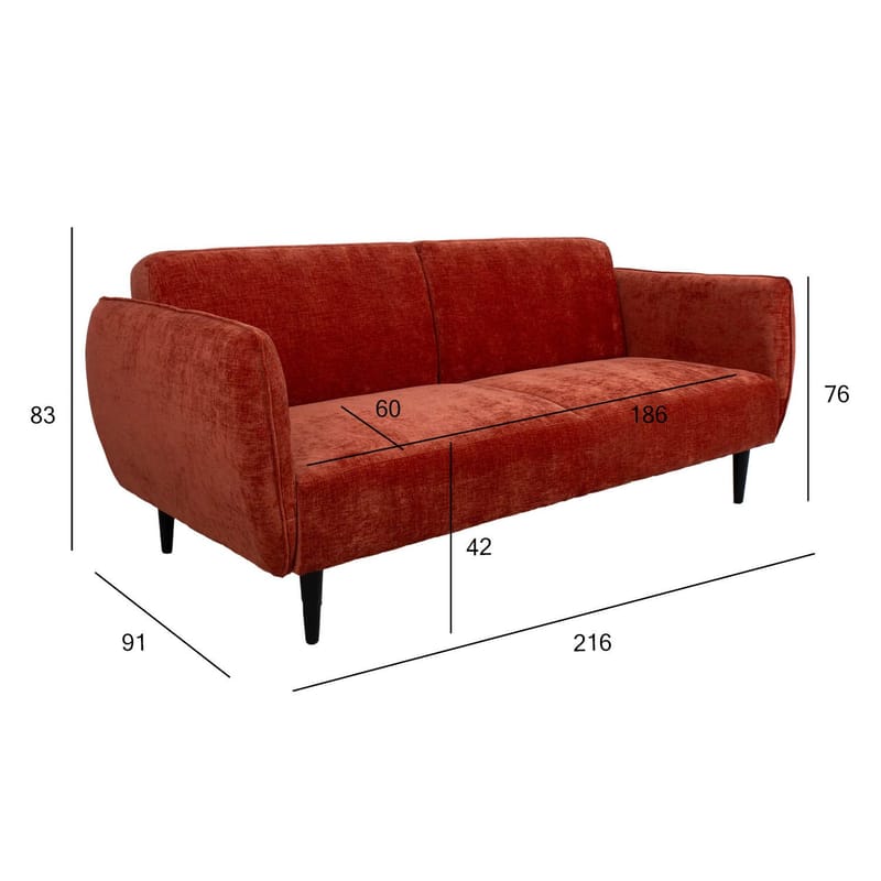 Sovesofa HOME4YOU Hermes 3-seter Oransje - oransje - Møbler - Sofaer - Sovesofaer