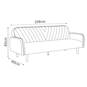 Sovesofa HOME4YOU Karin 208x80x80 cm grå - grå - Møbler - Sofaer - Sovesofaer