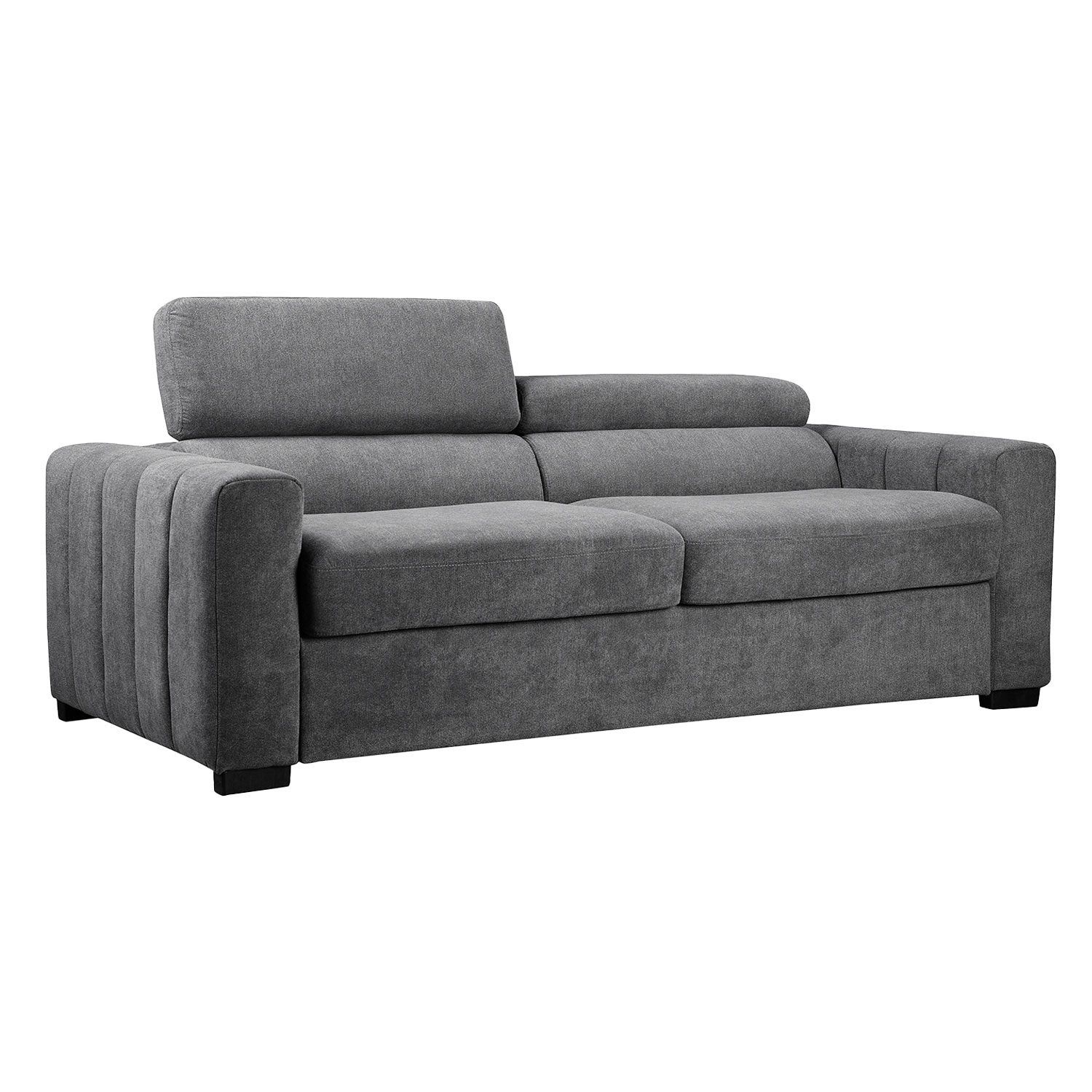Sovesofa HOME4YOU Kingston 3-seter 198x96x76/94 cm Mørkegrå - mørkegrå
