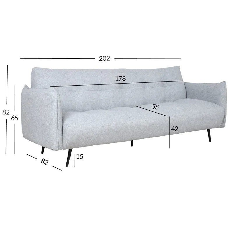 Sovesofa HOME4YOU Lander 3-seter Lysegrå - Lysegrå - Møbler - Sofaer - Sovesofaer