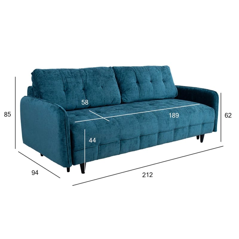 Sovesofa HOME4YOU Sarita 3-seter Grønn - Grønn - Møbler - Sofaer - Sovesofaer