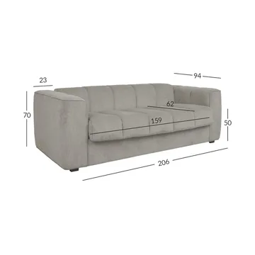Sovesofa HOME4YOU Stella med fjærmadrass Grå - Grå - Møbler - Sofaer - Sovesofaer