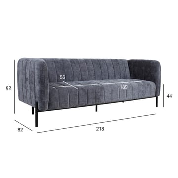 Sovesofa HOME4YOU Tamika 3-seter grå - Grå - Møbler - Sofaer - Sovesofaer