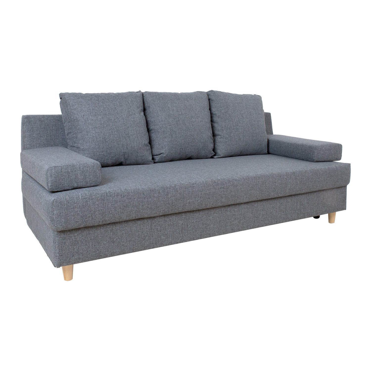 Sovesofa HOME4YOU Vella med oppbevaringsboks Grå - Grå