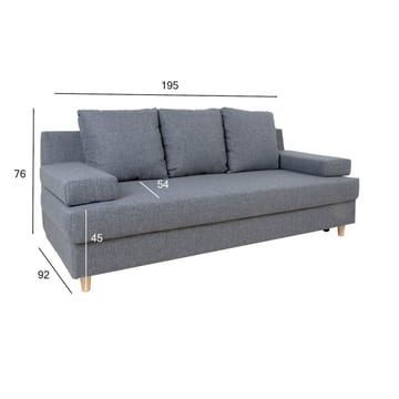 Sovesofa HOME4YOU Vella med oppbevaringsboks Grå - Grå - Møbler - Sofaer - Sovesofaer