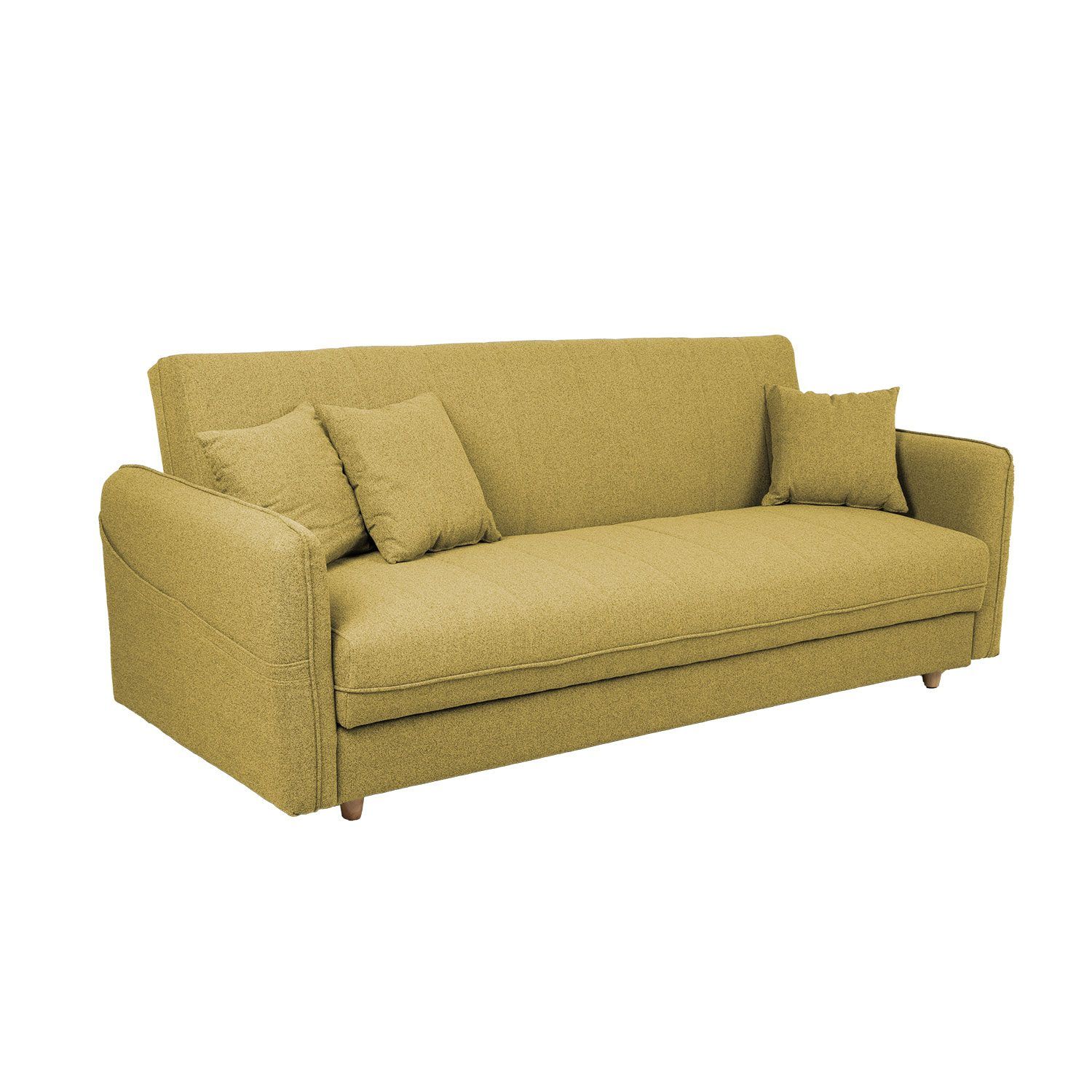 Sovesofa HOME4YOU Visby 200x88x93 cm Gul - gul