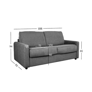 Sovesofa HOME4YOU Provo 2-seter Mørk grå - mørk grå - Møbler - Sofaer - Sovesofaer