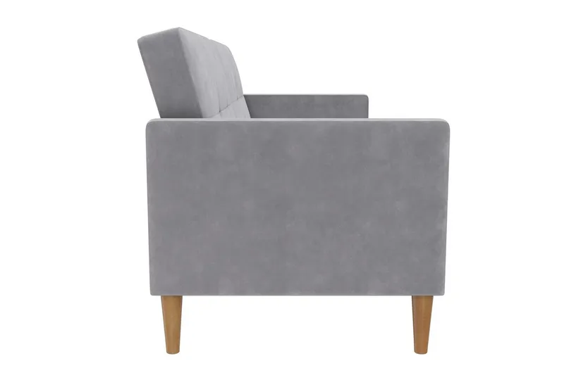 Sovesofa Lilly Lys grå, Fløyel - Lys grå, Fløyel - Møbler - Sofaer - Sovesofaer