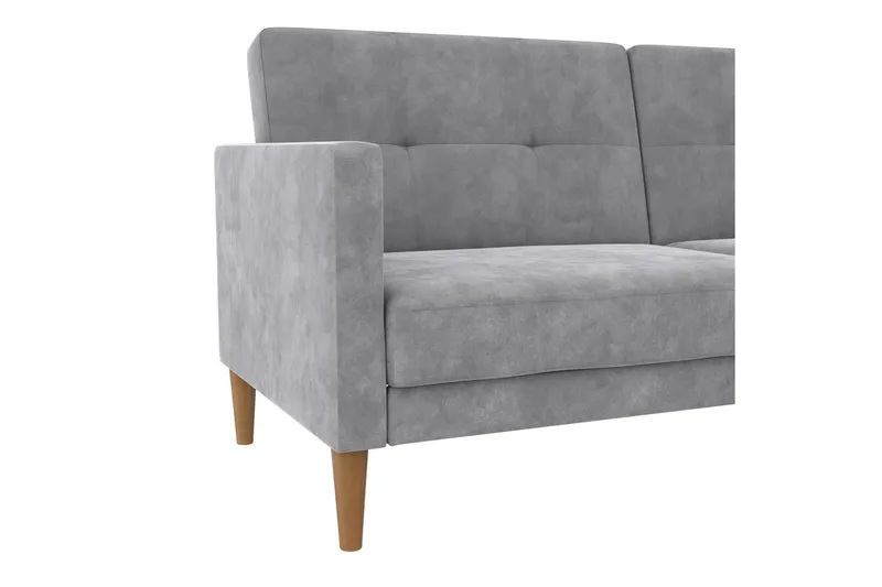 Sovesofa Lilly Lys grå, Fløyel - Lys grå, Fløyel - Møbler - Sofaer - Sovesofaer