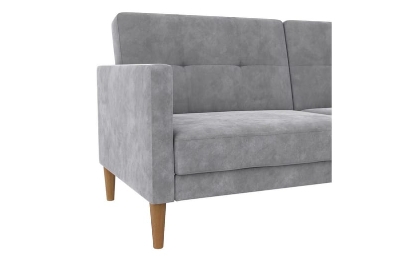 Sovesofa Lilly Lys grå, Fløyel - Lys grå, Fløyel - Møbler - Sofaer - Sovesofaer