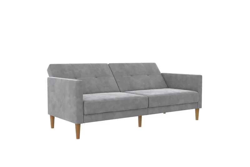 Sovesofa Lilly Lys grå, Fløyel - Lys grå, Fløyel - Møbler - Sofaer - Sovesofaer