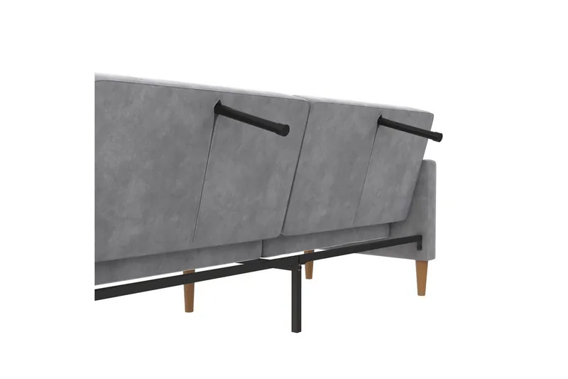 Sovesofa Lilly Lys grå, Fløyel - Lys grå, Fløyel - Møbler - Sofaer - Sovesofaer