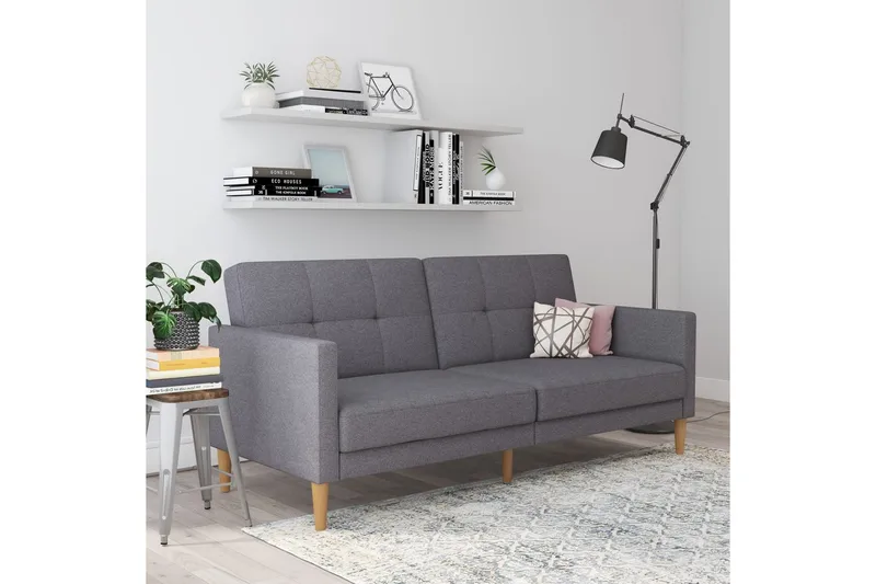 Sovesofa Lilly Lys grå, Lin - Lys grå, Lin - Møbler - Sofaer - Sovesofaer