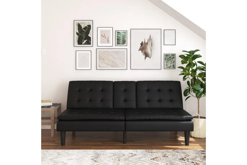 Sovesofa Maine Svart - Svart - Møbler - Sofaer - Sovesofaer