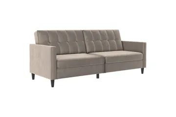 Sovesofa uten divan og sjeselong Loft24 Sovesofa Hartford 203x83x82 cm, taupe, fløyel Taupe
