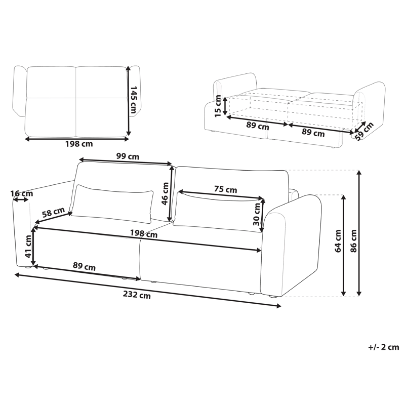 Sovesofa Vaxholm - Lys beige - Møbler - Sofaer - Sovesofaer