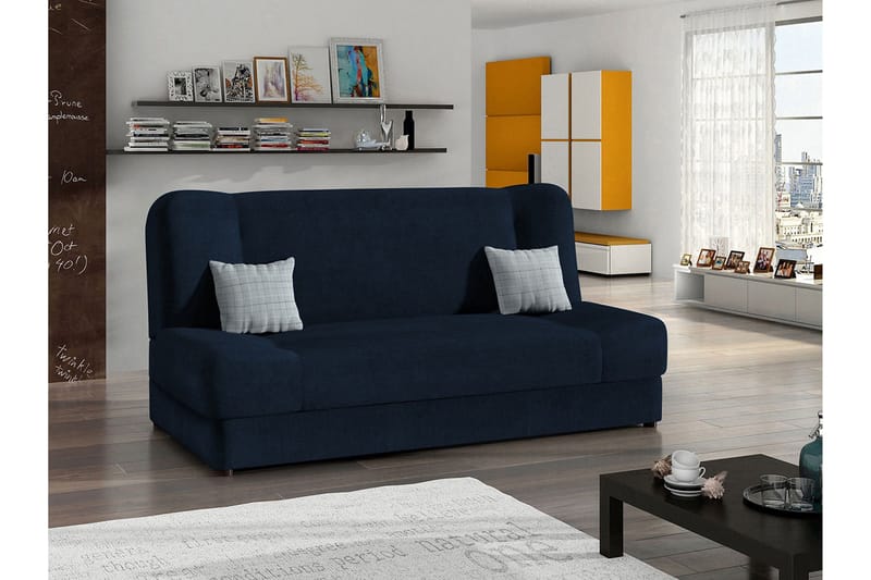 2-seter Foldbar Sovesofa med Oppbevaring i Stoff med Treramme - Lysegrå - Møbler - Sofaer - Sovesofaer