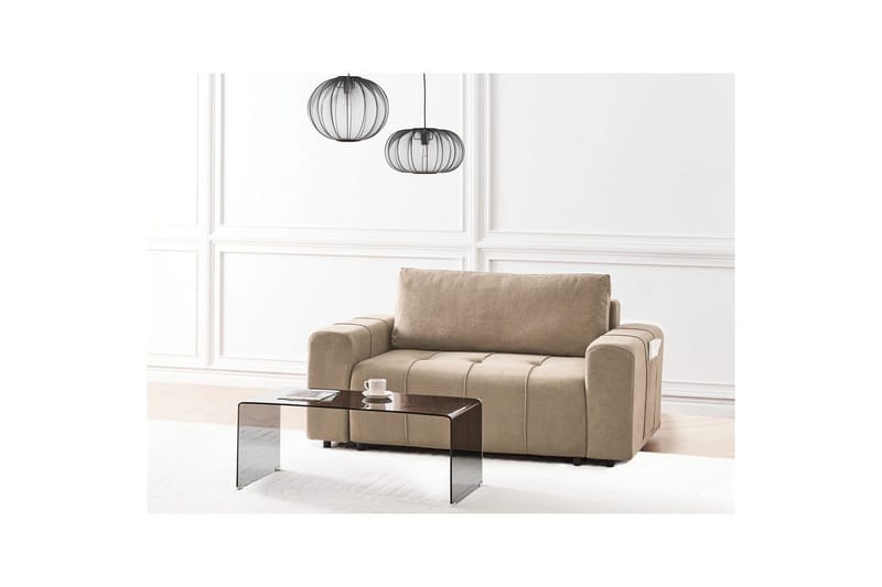 2-seters sofa Innvik - Brun, 121x156 cm - Møbler - Sofaer - Sovesofaer