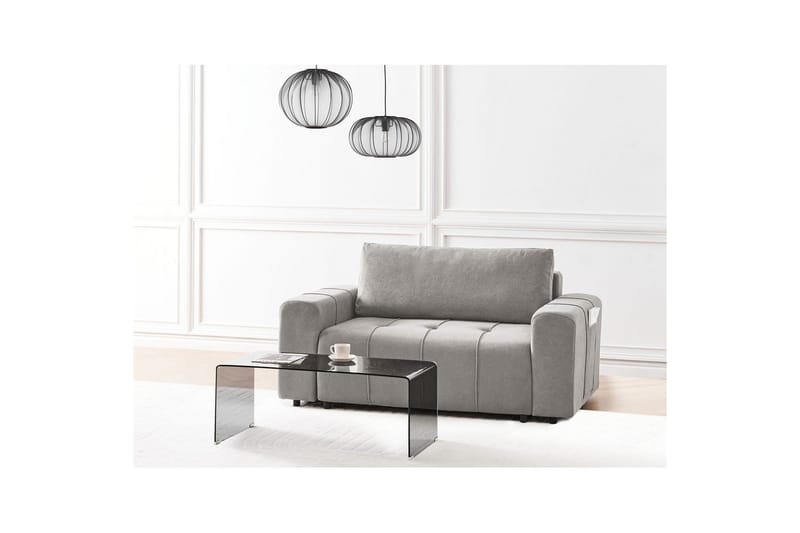 2-seters sofa Innvik - Grå, 121x156 cm - Møbler - Sofaer - Sovesofaer