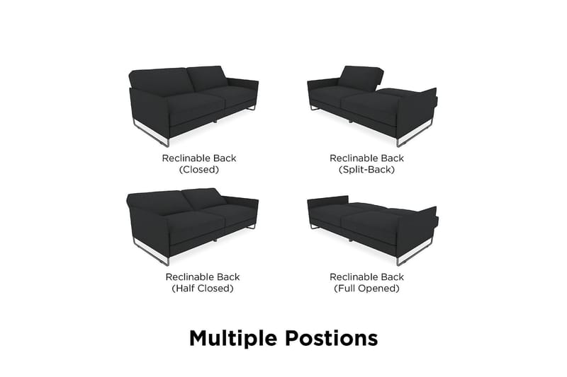 Pembroke 2-seters Sovesofa Grå - Dorel Home - Møbler - Sofaer - Sovesofaer - 2 seters sovesofa