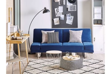 Selekk Sammenleggbar 2-seter Sovesofa 105x192 cm i Fløyel - Blå - Møbler - Sofaer - Sovesofaer - 2 seters sovesofa
